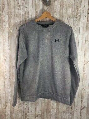 Under Armour ColdGear Crewneck Sweatshirt, Medium Gray Loose Fit Logo